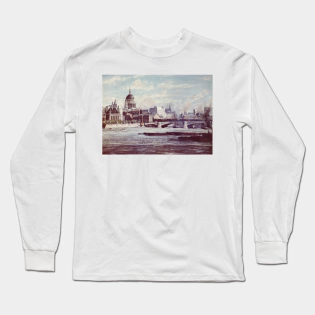 BLACKFRIERS BRIDGE, ST PAULS AND THE CITY OF LONDON Long Sleeve T-Shirt by MackenzieTar